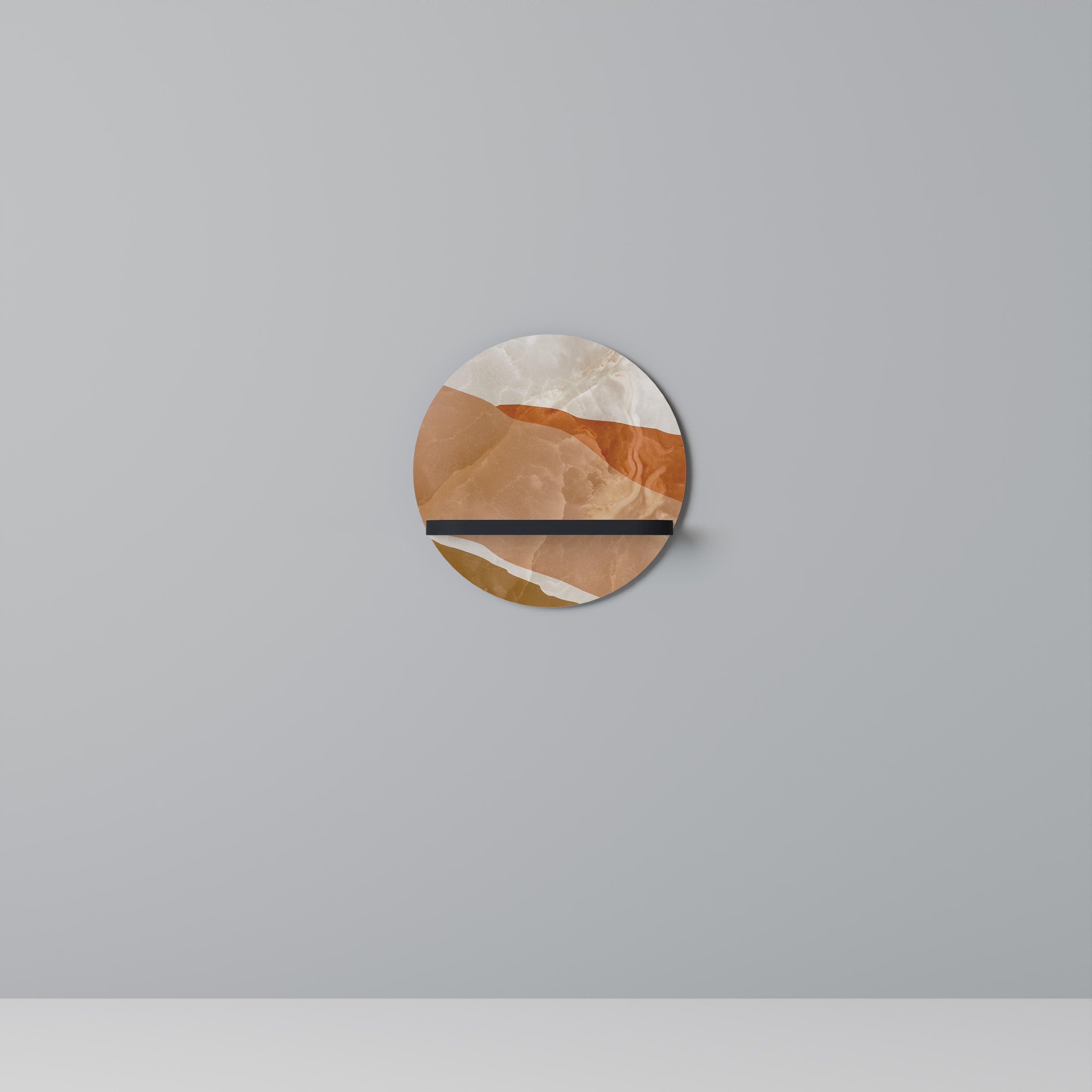 SANDHILLS SPLENDOUR Prateleira Redonda Decorativa em Acabamento Preto