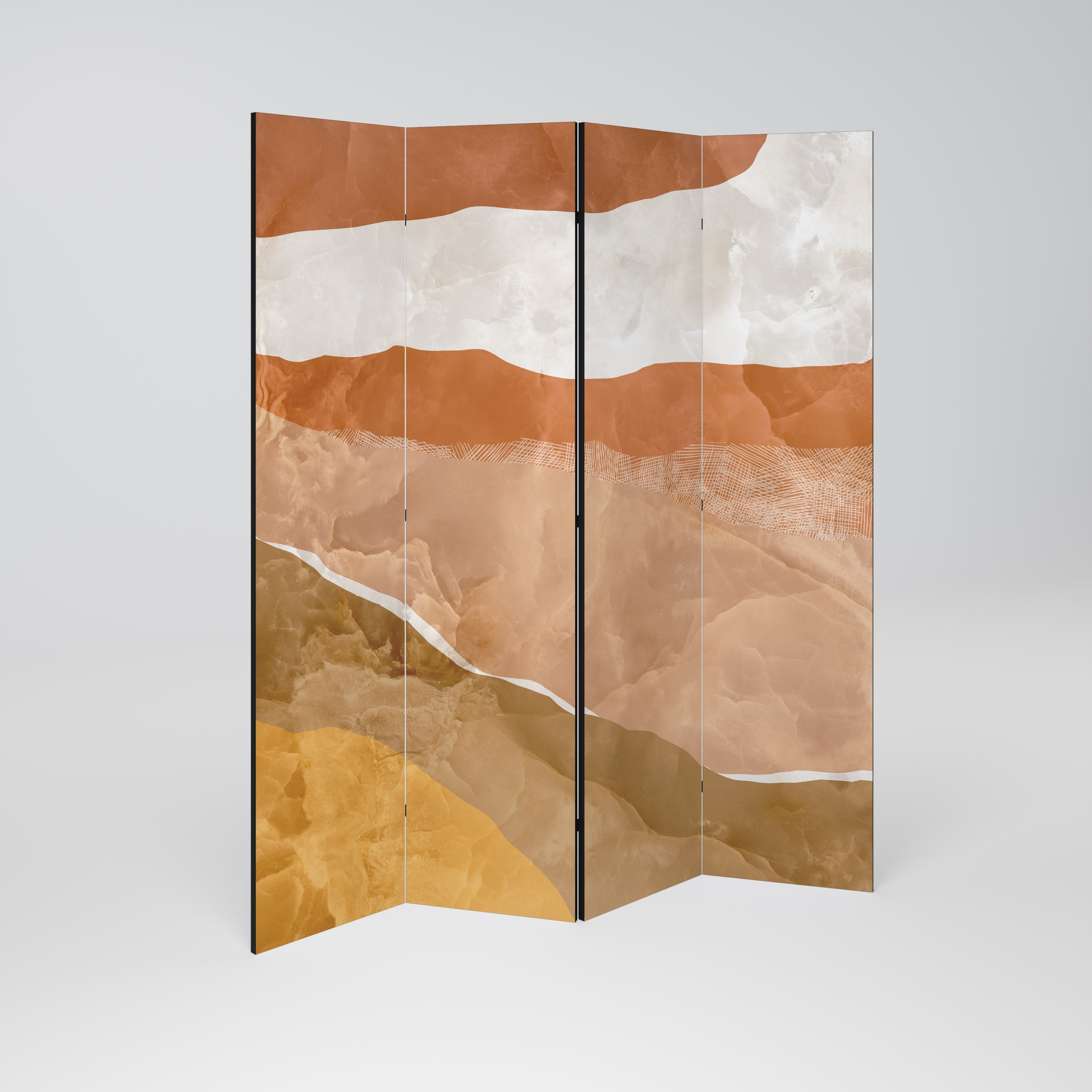 SANDHILLS SPLENDOUR Biombo Decorativo de 4 Painéis