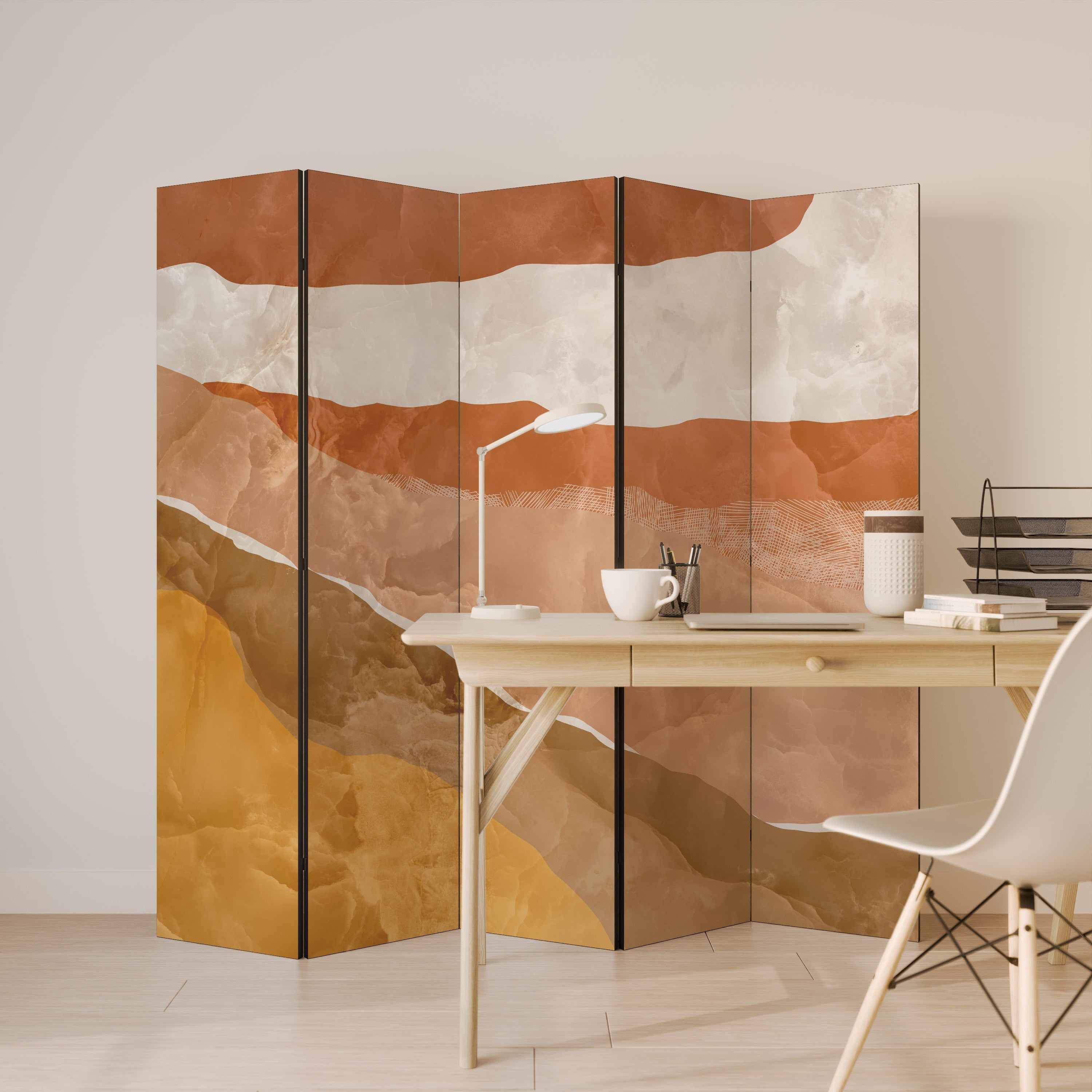 SANDHILLS SPLENDOUR Biombo Decorativo de 5 Painéis