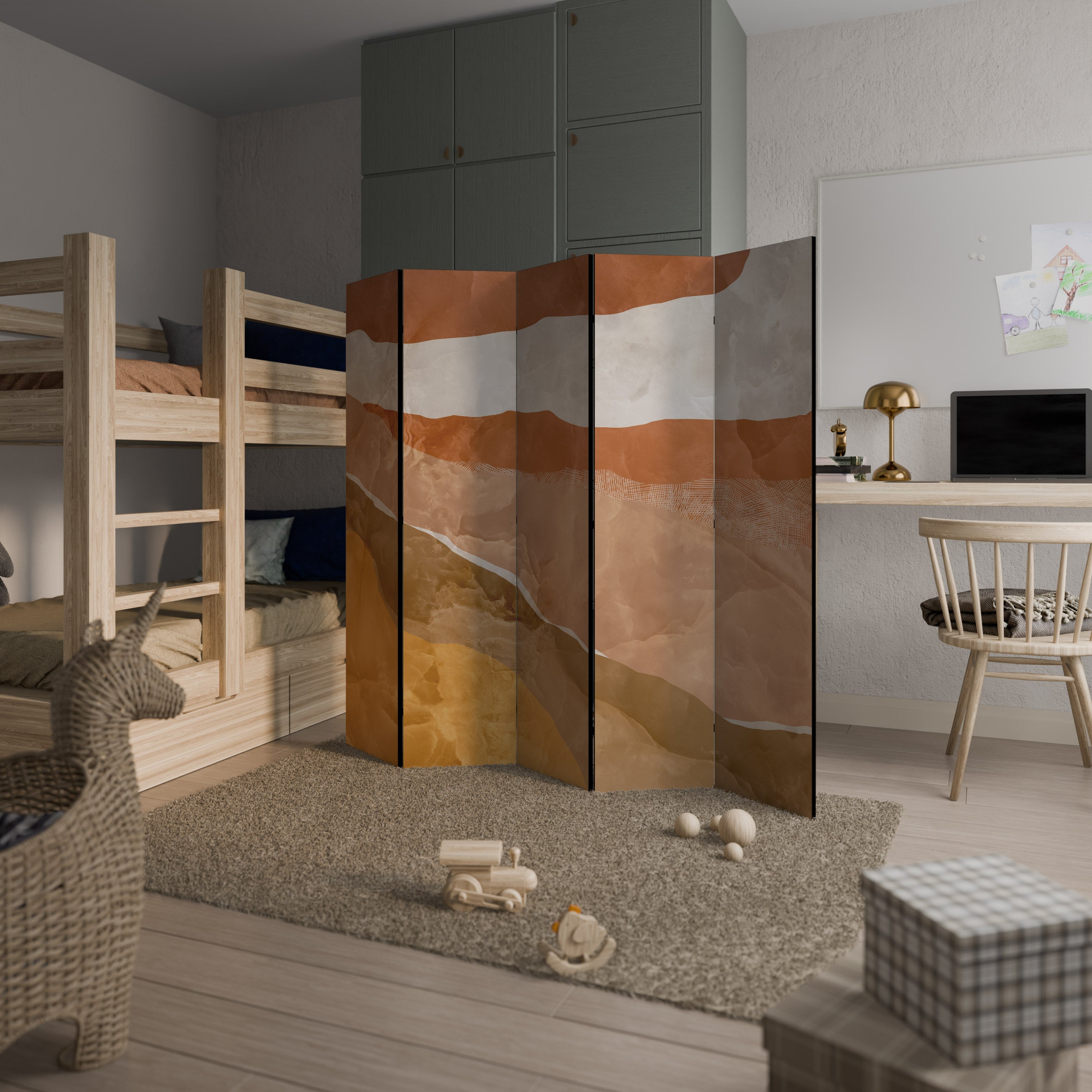 SANDHILLS SPLENDOUR Biombo Decorativo de 5 Painéis