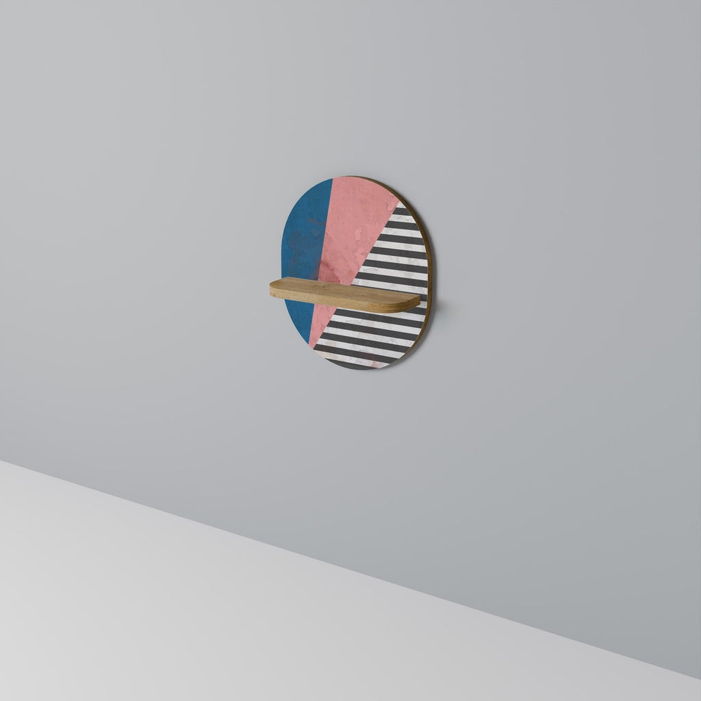 GLAMOROUS STRIPE Prateleira Oval Decorativa em Efeito Carvalho