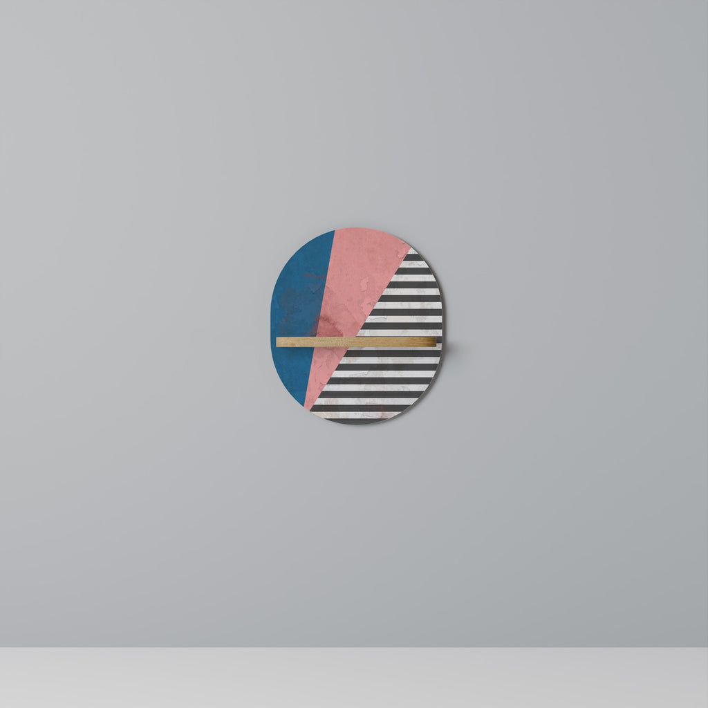 GLAMOROUS STRIPE Prateleira Oval Decorativa em Efeito Carvalho