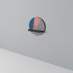 GLAMOROUS STRIPE Prateleira Redonda Decorativa em Acabamento Preto