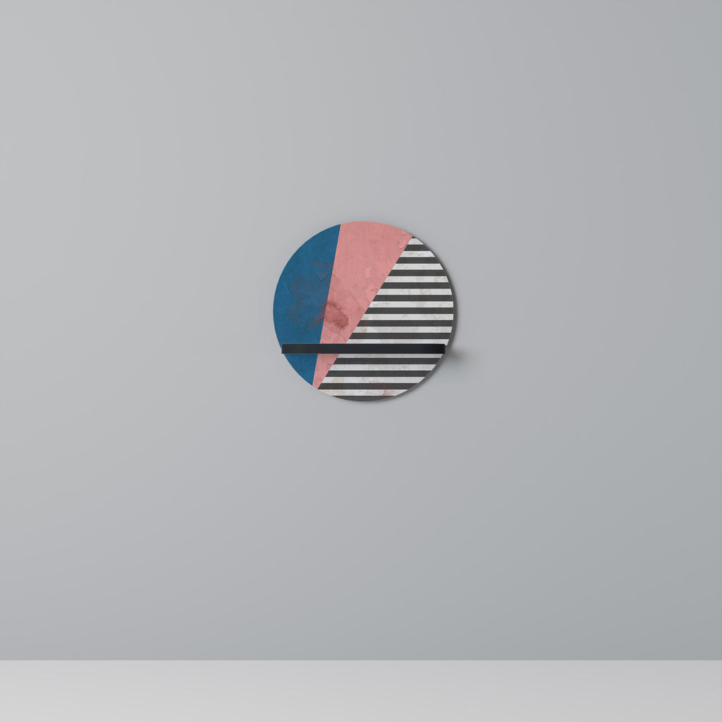 GLAMOROUS STRIPE Prateleira Redonda Decorativa em Acabamento Preto