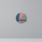 GLAMOROUS STRIPE Prateleira Redonda Decorativa em Acabamento Preto