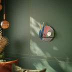 GLAMOROUS STRIPE Prateleira Redonda Decorativa em Acabamento Preto