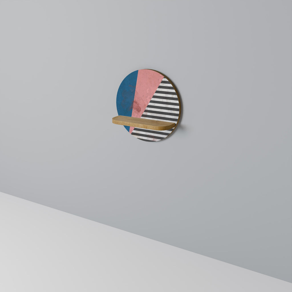 GLAMOROUS STRIPE Prateleira Redonda Decorativa em Efeito Carvalho