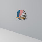 GLAMOROUS STRIPE Prateleira Redonda Decorativa em Efeito Carvalho