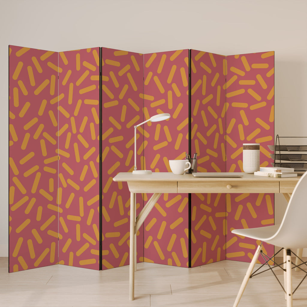 RADIANT STRIPE SYMPHONY Biombo Decorativo de 6 Painéis