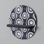 GRAPHITE EYES Prateleira Oval Decorativa em Acabamento Preto