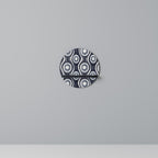 GRAPHITE EYES Prateleira Redonda Decorativa em Acabamento Preto