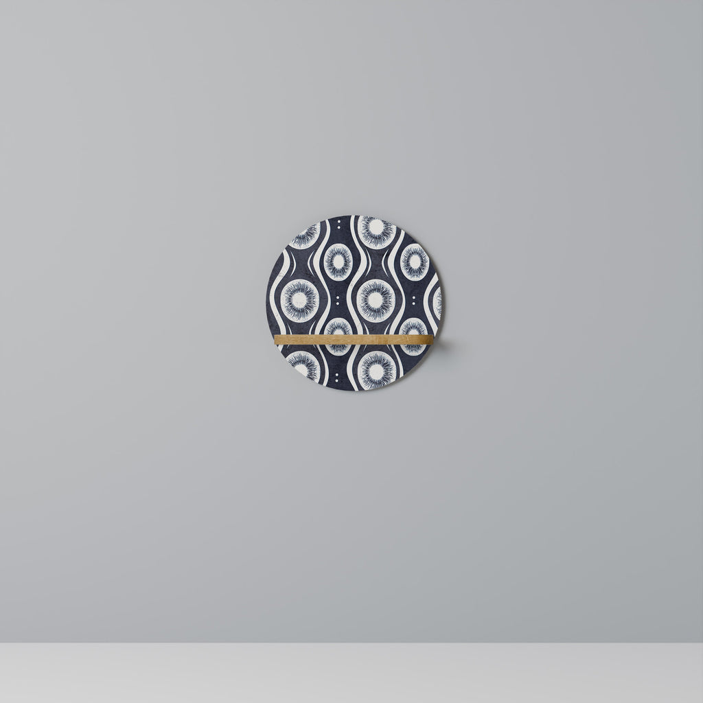 GRAPHITE EYES Prateleira Redonda Decorativa em Efeito Carvalho