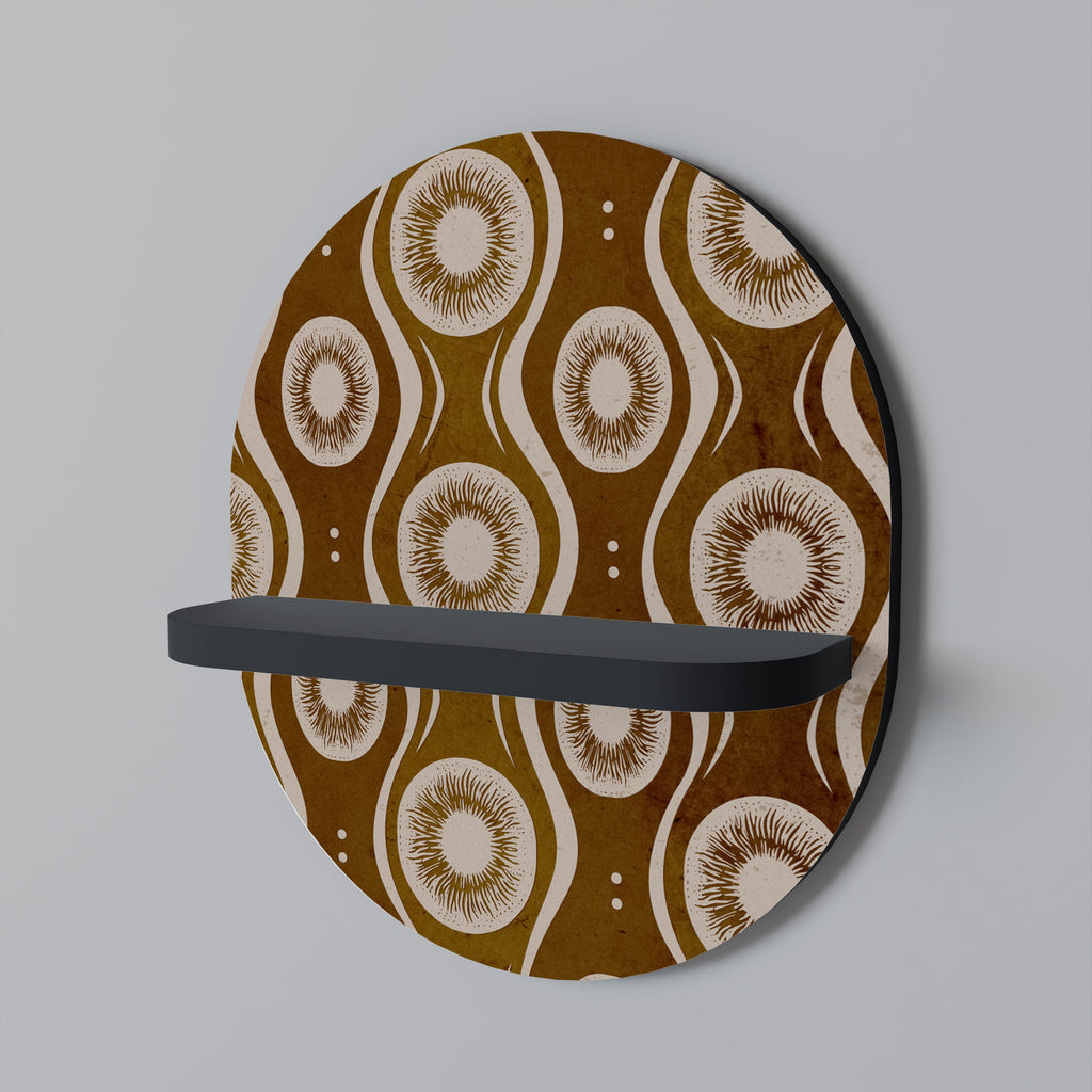 BROWN EYES Prateleira Oval Decorativa em Acabamento Preto