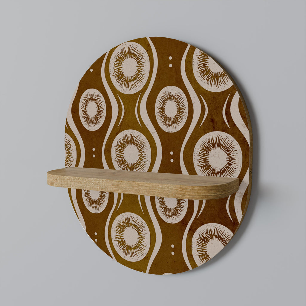 BROWN EYES Prateleira Oval Decorativa em Efeito Carvalho