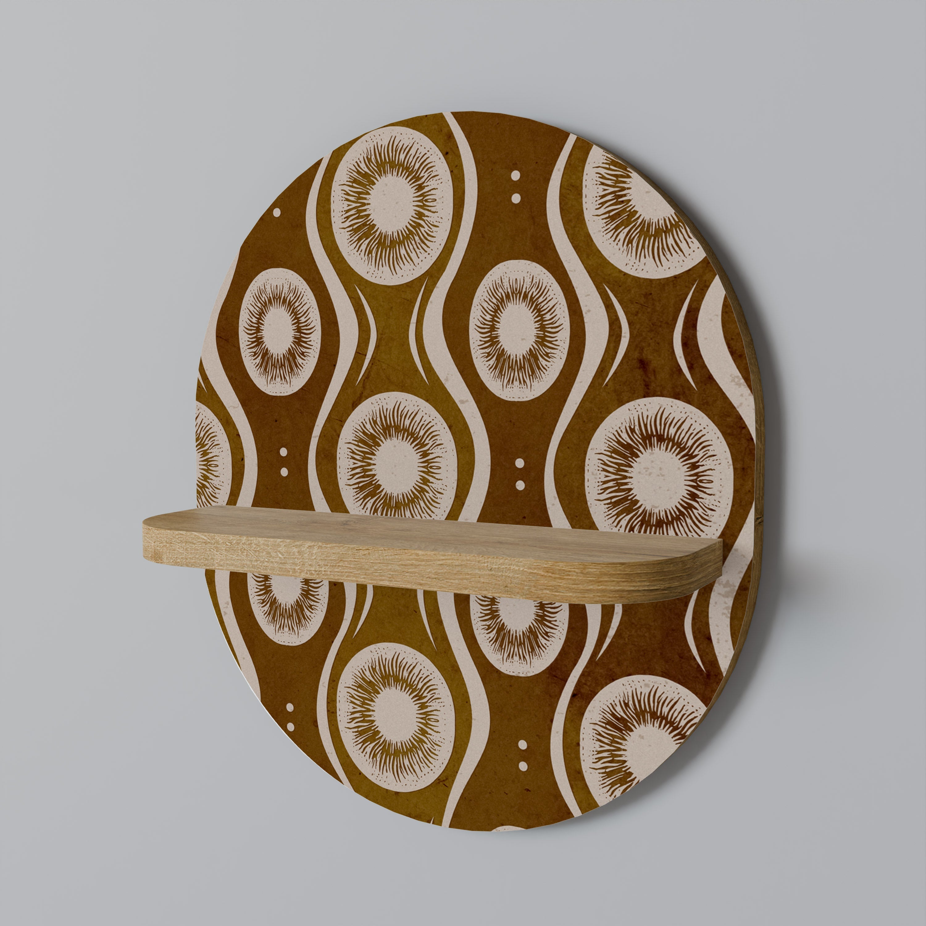 BROWN EYES Prateleira Oval Decorativa em Efeito Carvalho