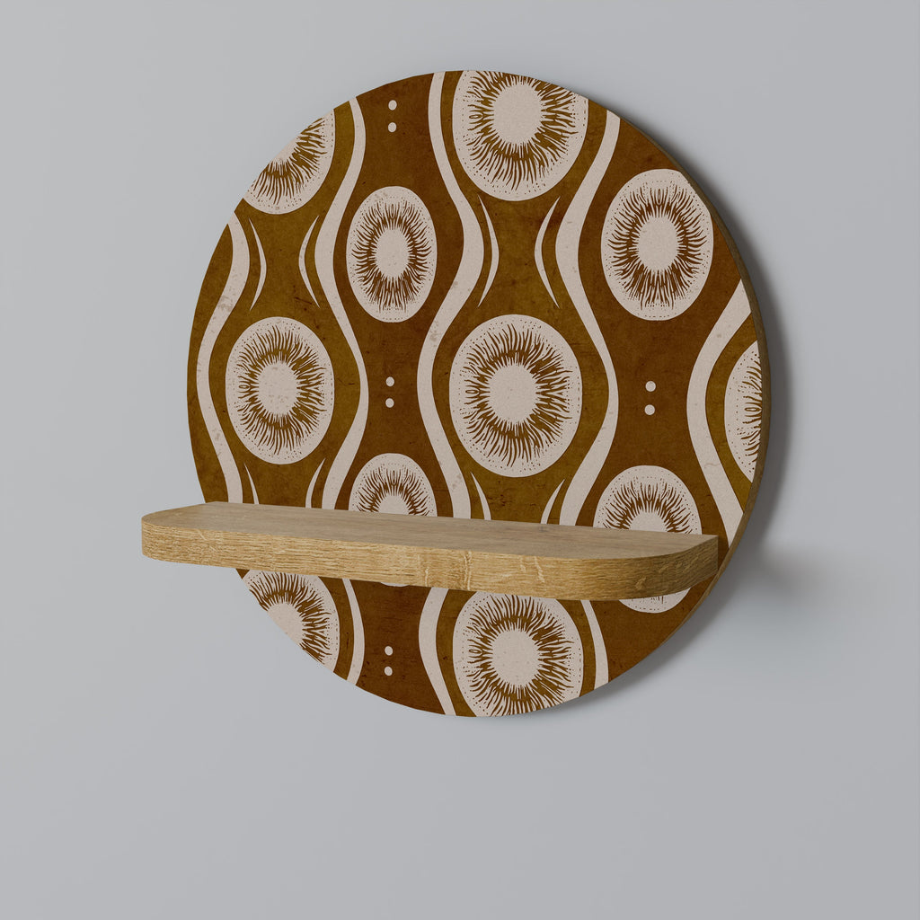 BROWN EYES Prateleira Redonda Decorativa em Efeito Carvalho