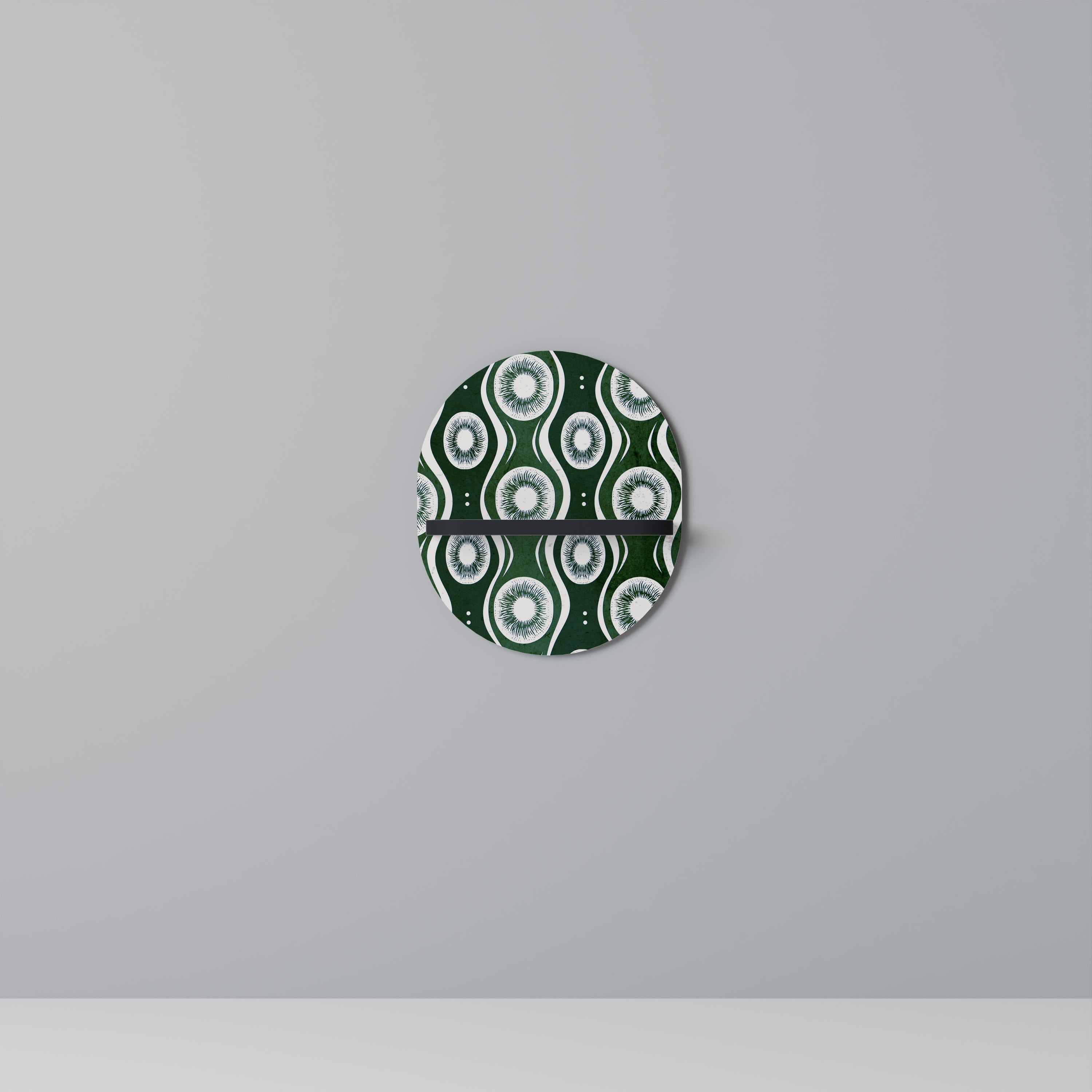 GREEN EYES Prateleira Oval Decorativa em Acabamento Preto