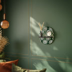 GREEN EYES Prateleira Oval Decorativa em Acabamento Preto