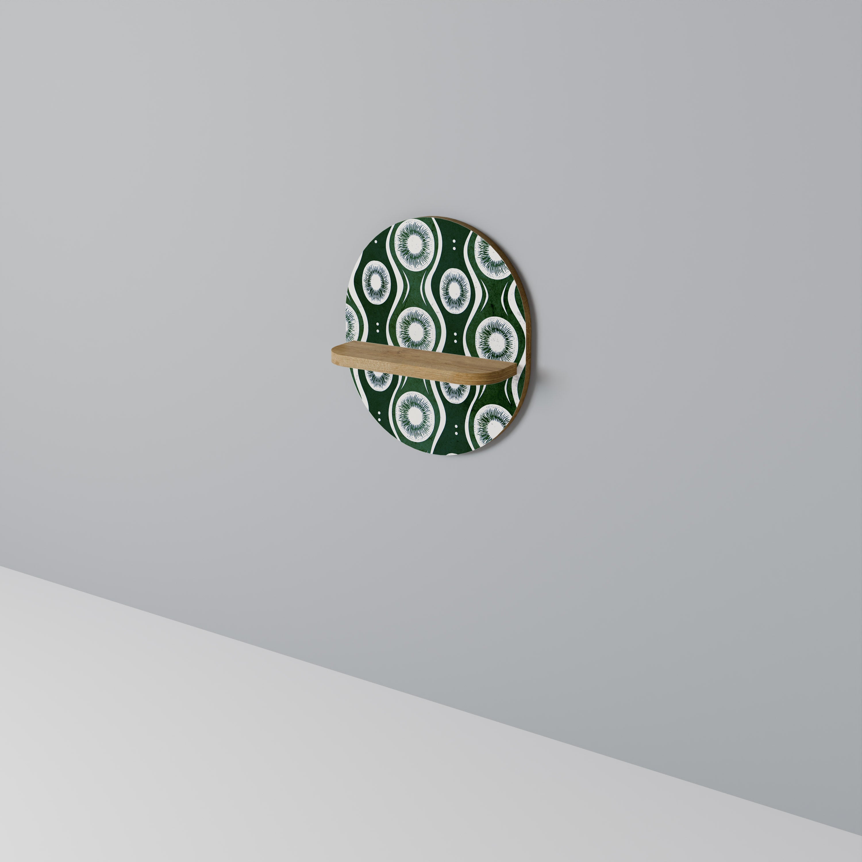 GREEN EYES Prateleira Oval Decorativa em Efeito Carvalho