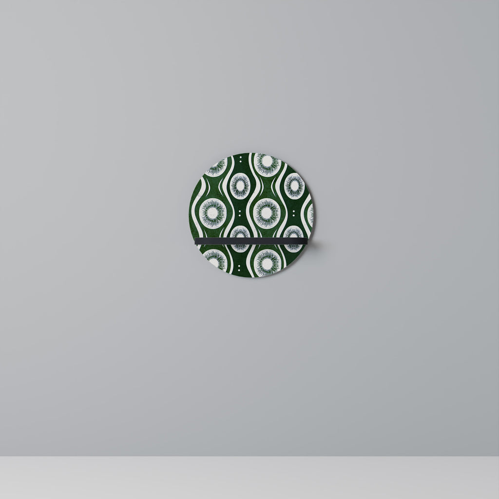 GREEN EYES Prateleira Redonda Decorativa em Acabamento Preto