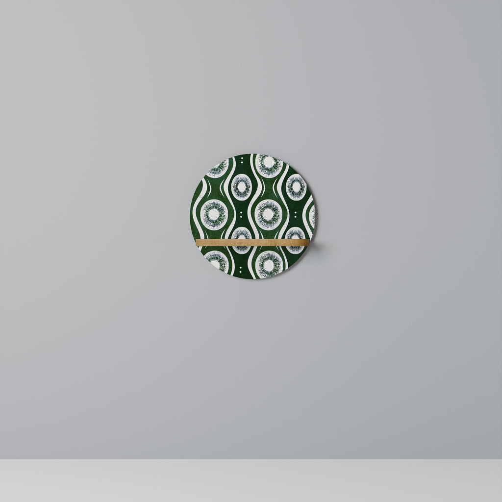 GREEN EYES Prateleira Redonda Decorativa em Efeito Carvalho