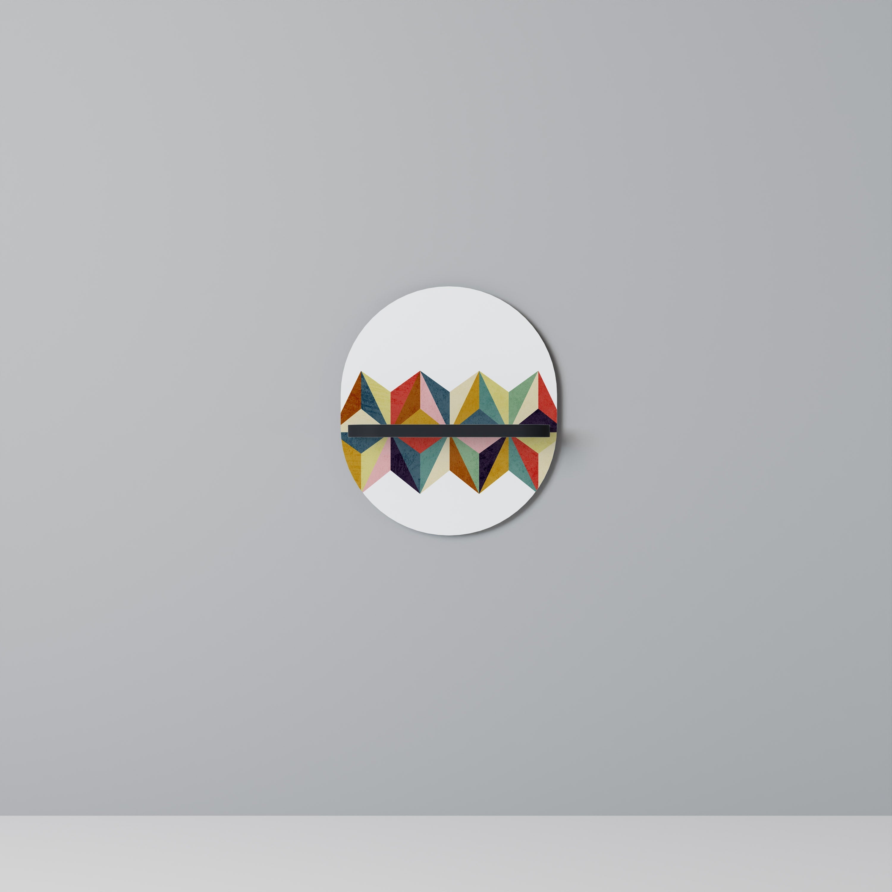 TESSELATE TREASURES Prateleira Oval Decorativa em Acabamento Preto