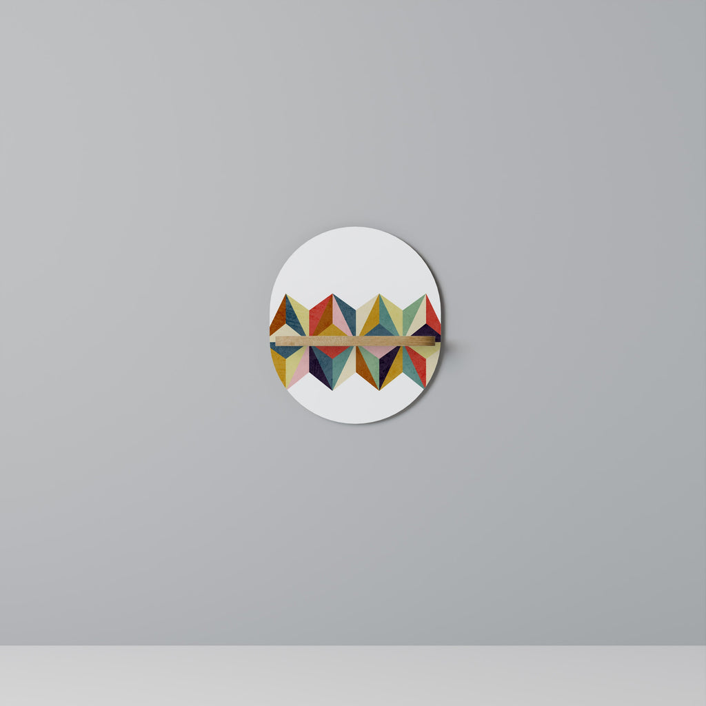 TESSELATE TREASURES Prateleira Oval Decorativa em Efeito Carvalho