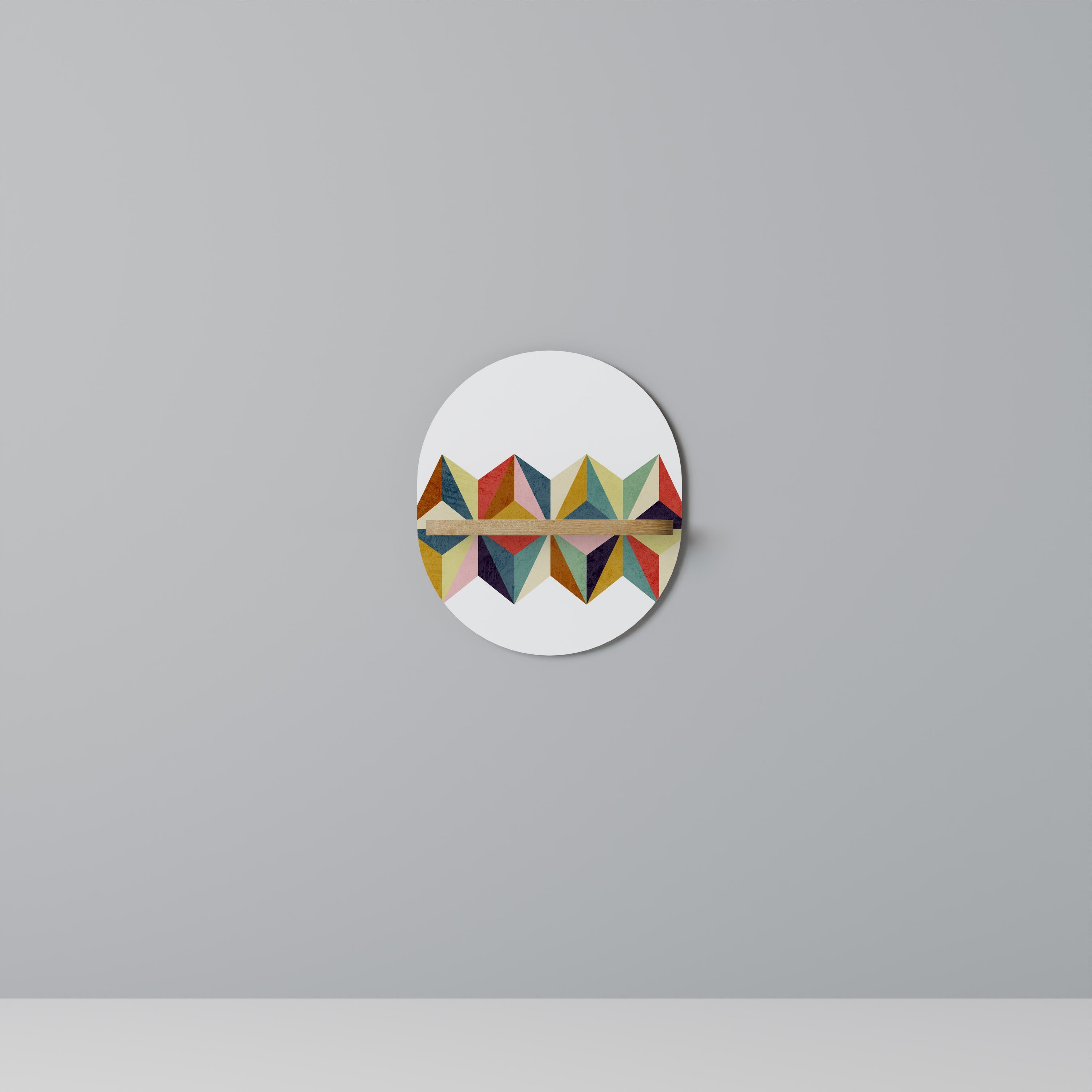 TESSELATE TREASURES Prateleira Oval Decorativa em Efeito Carvalho