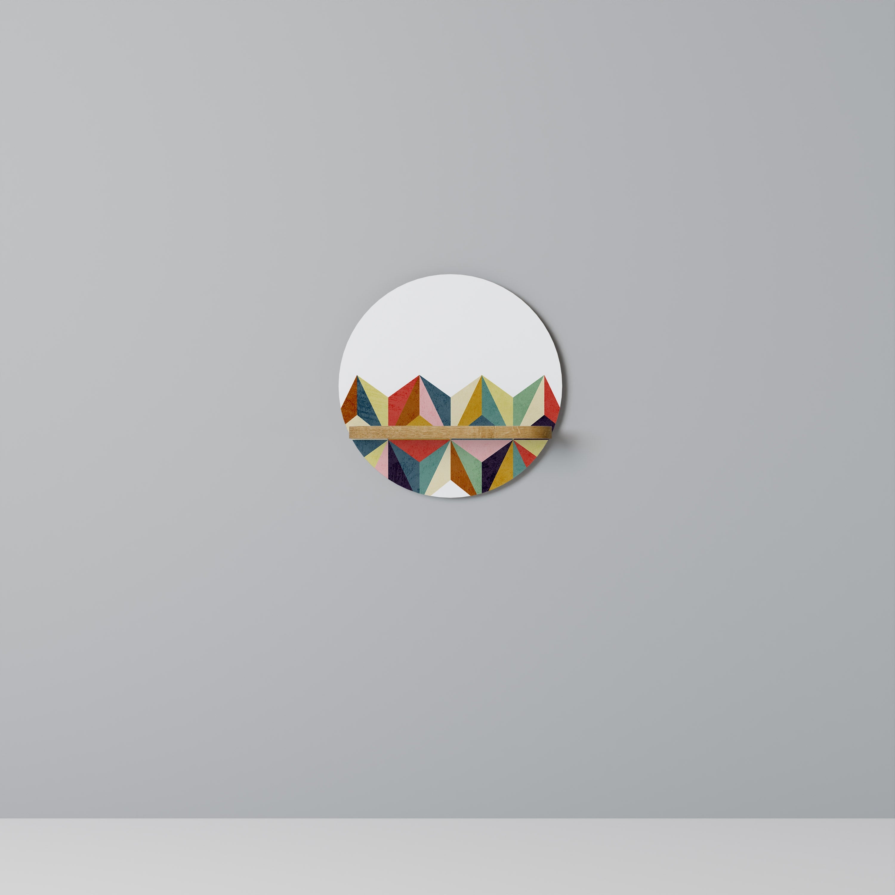 TESSELATE TREASURES Prateleira Redonda Decorativa em Efeito Carvalho