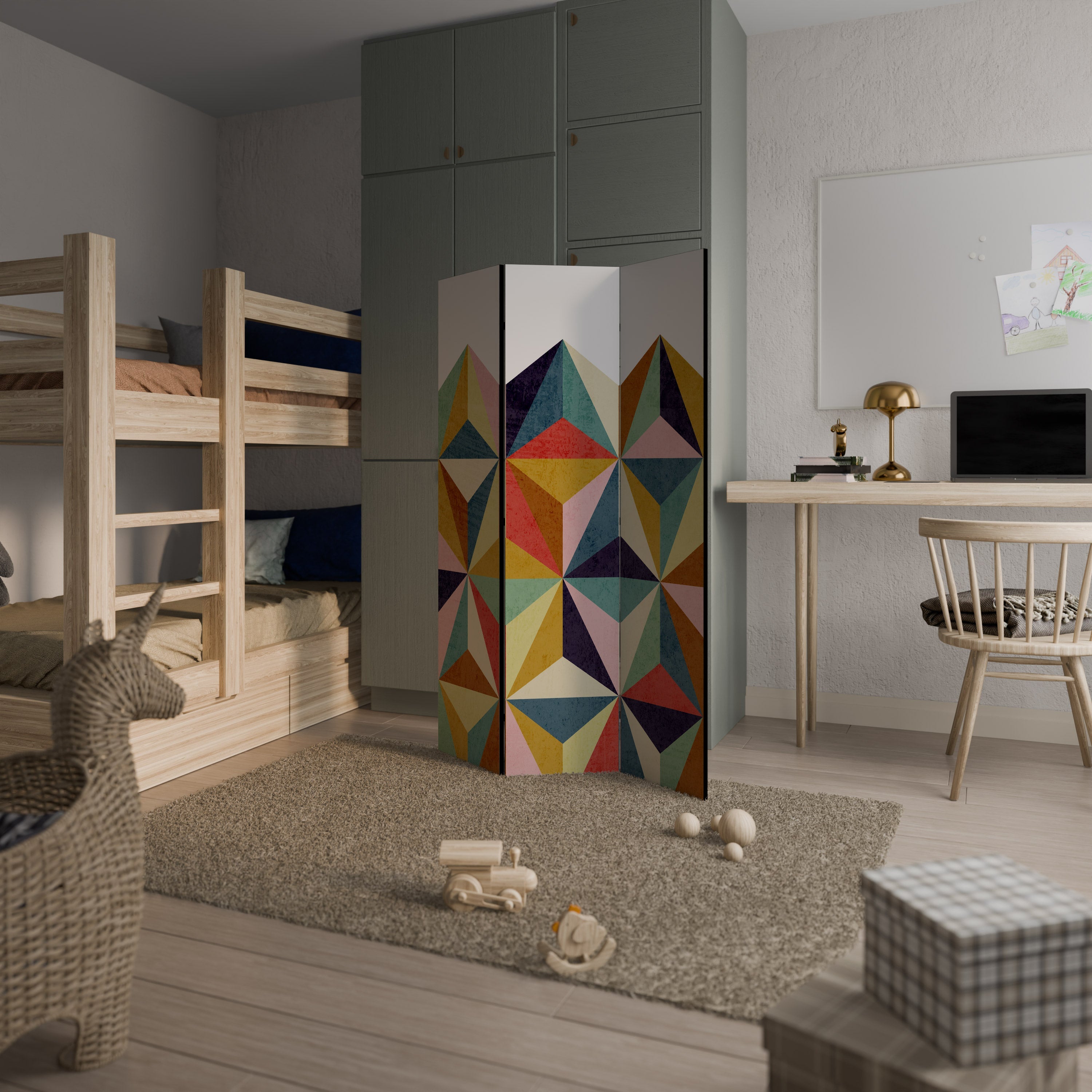 TESSELATE TREASURES Biombo Decorativo de 3 Painéis