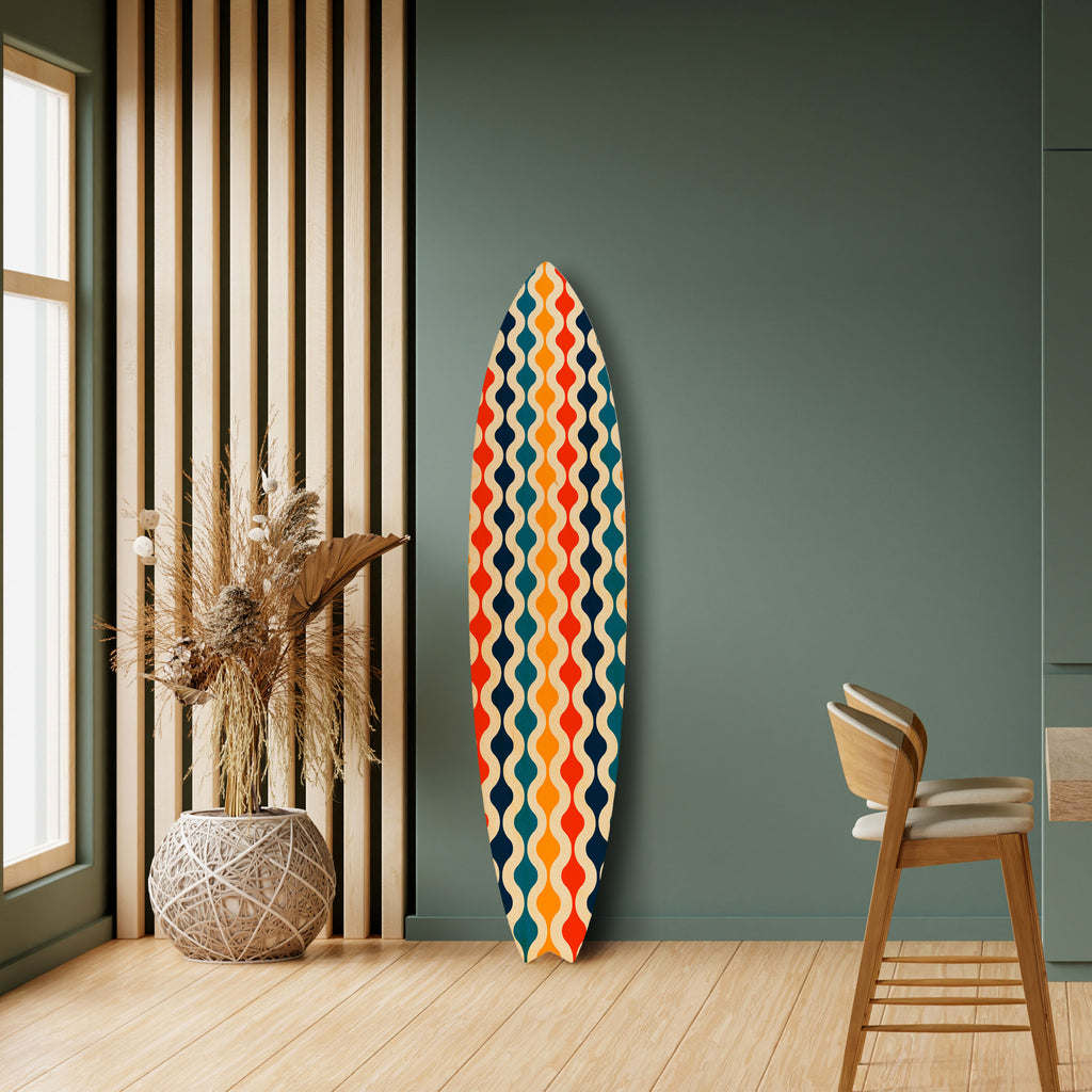 COLORFUL NOSTALGIA Painel Decorativo Prancha de Surf
