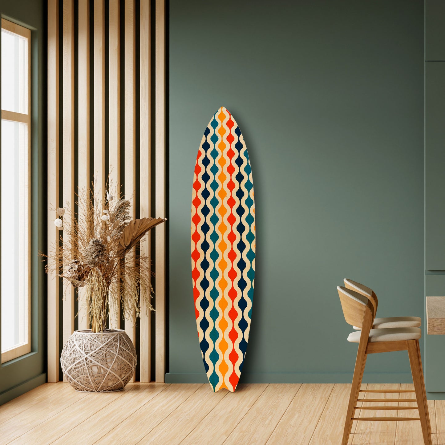 COLORFUL NOSTALGIA Painel Decorativo Prancha de Surf
