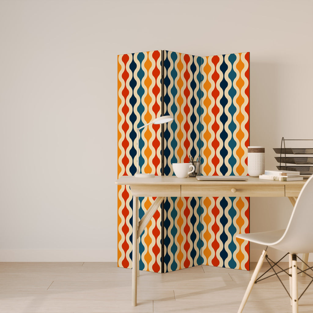 COLORFUL NOSTALGIA Biombo Decorativo de 3 Painéis