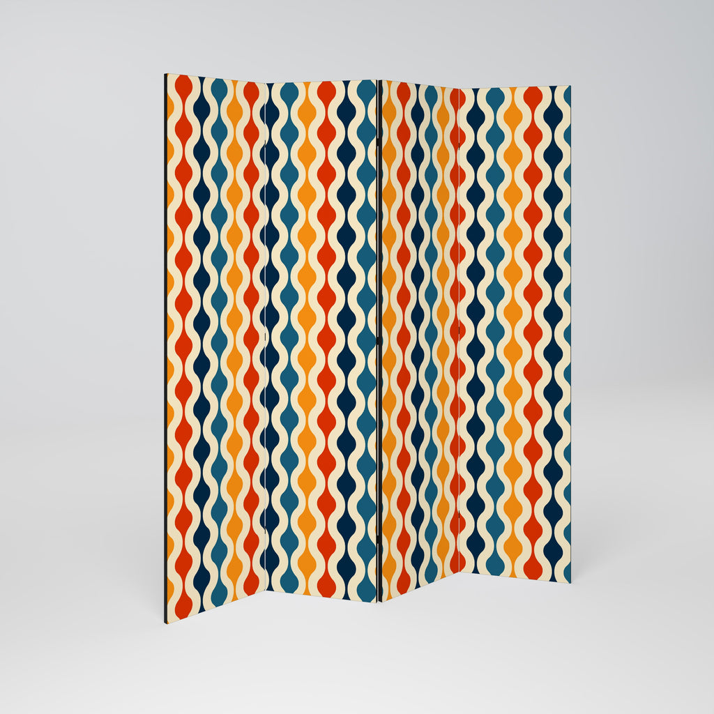 COLORFUL NOSTALGIA Biombo Decorativo de 4 Painéis