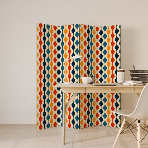 COLORFUL NOSTALGIA Biombo Decorativo de 4 Painéis