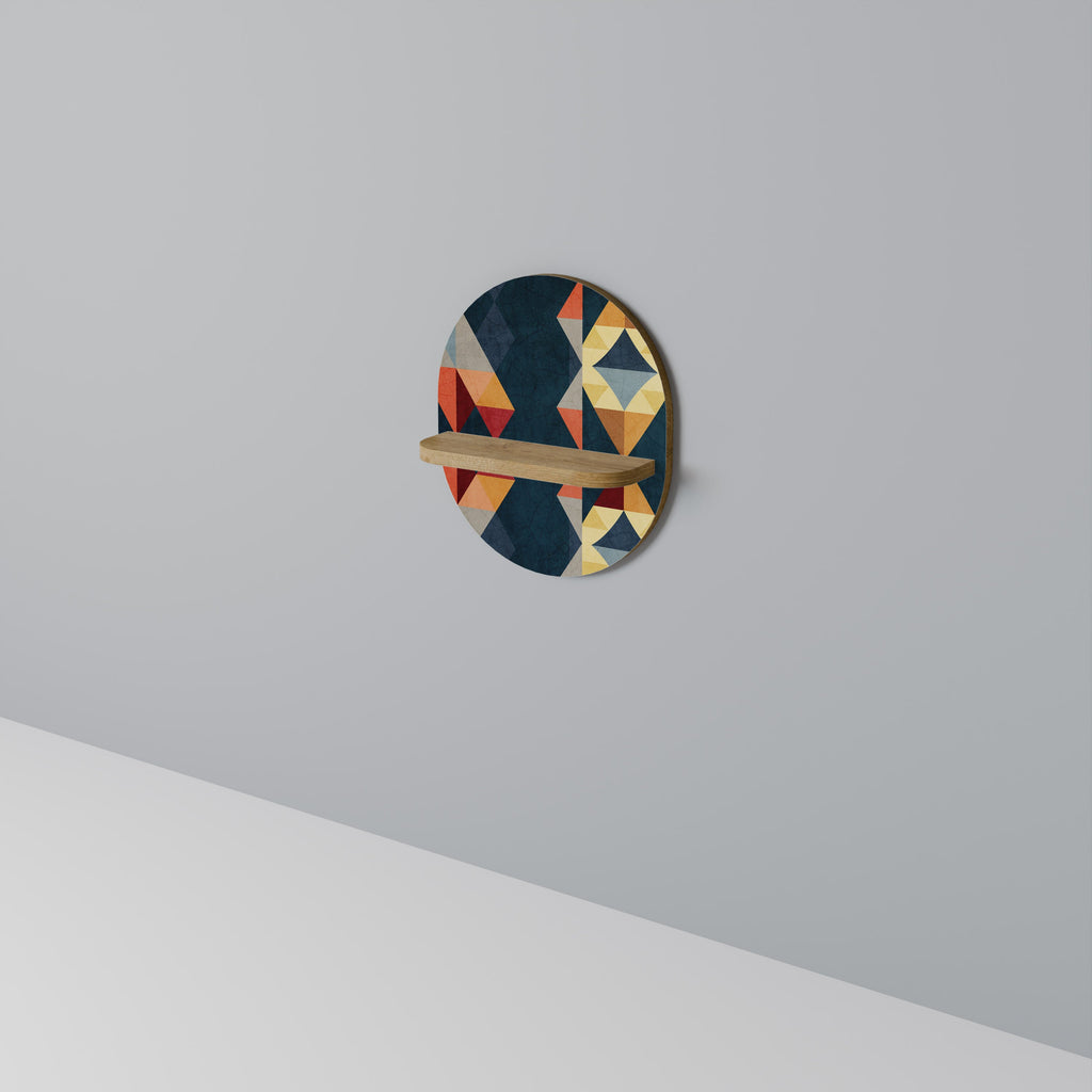 CRACKED ILLUSION Prateleira Oval Decorativa em Efeito Carvalho