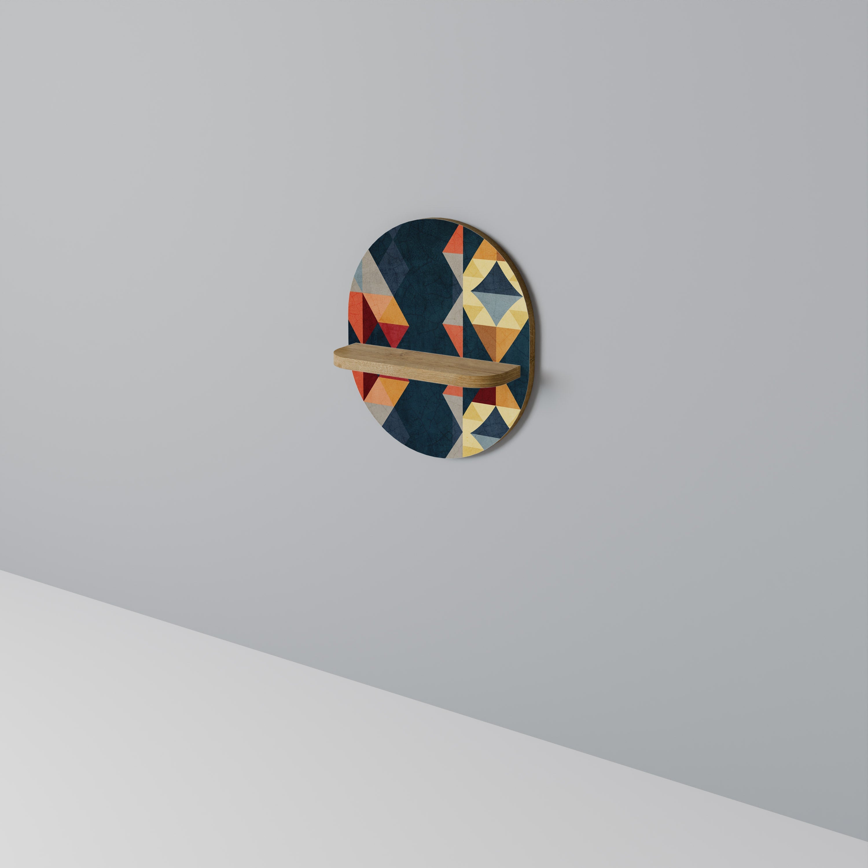 CRACKED ILLUSION Prateleira Oval Decorativa em Efeito Carvalho