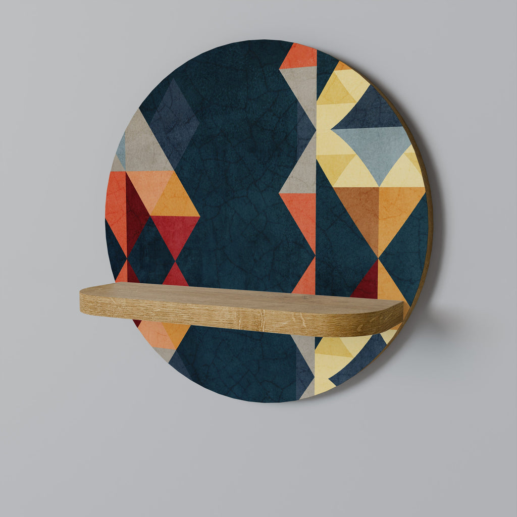 CRACKED ILLUSION Prateleira Redonda Decorativa em Efeito Carvalho