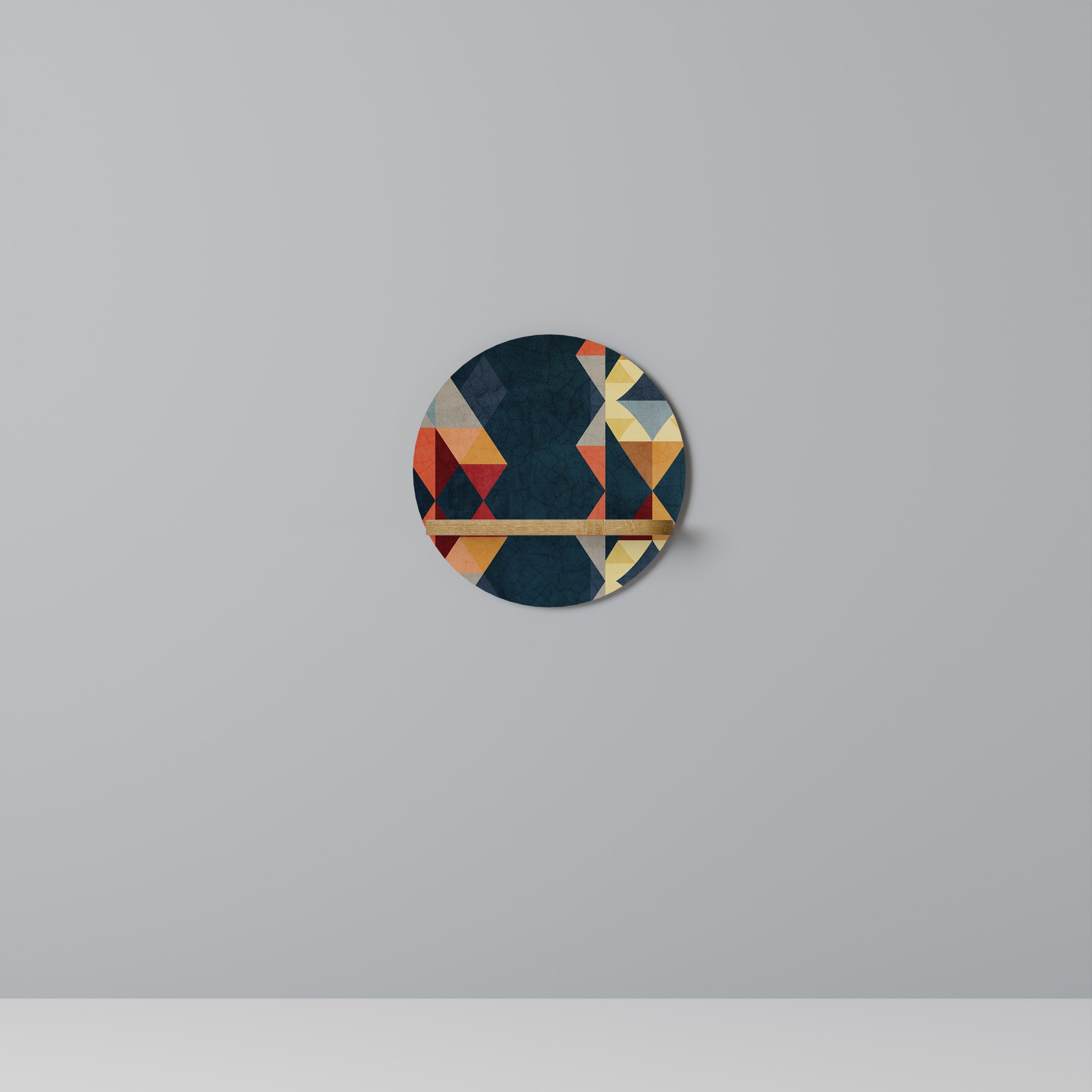 CRACKED ILLUSION Prateleira Redonda Decorativa em Efeito Carvalho