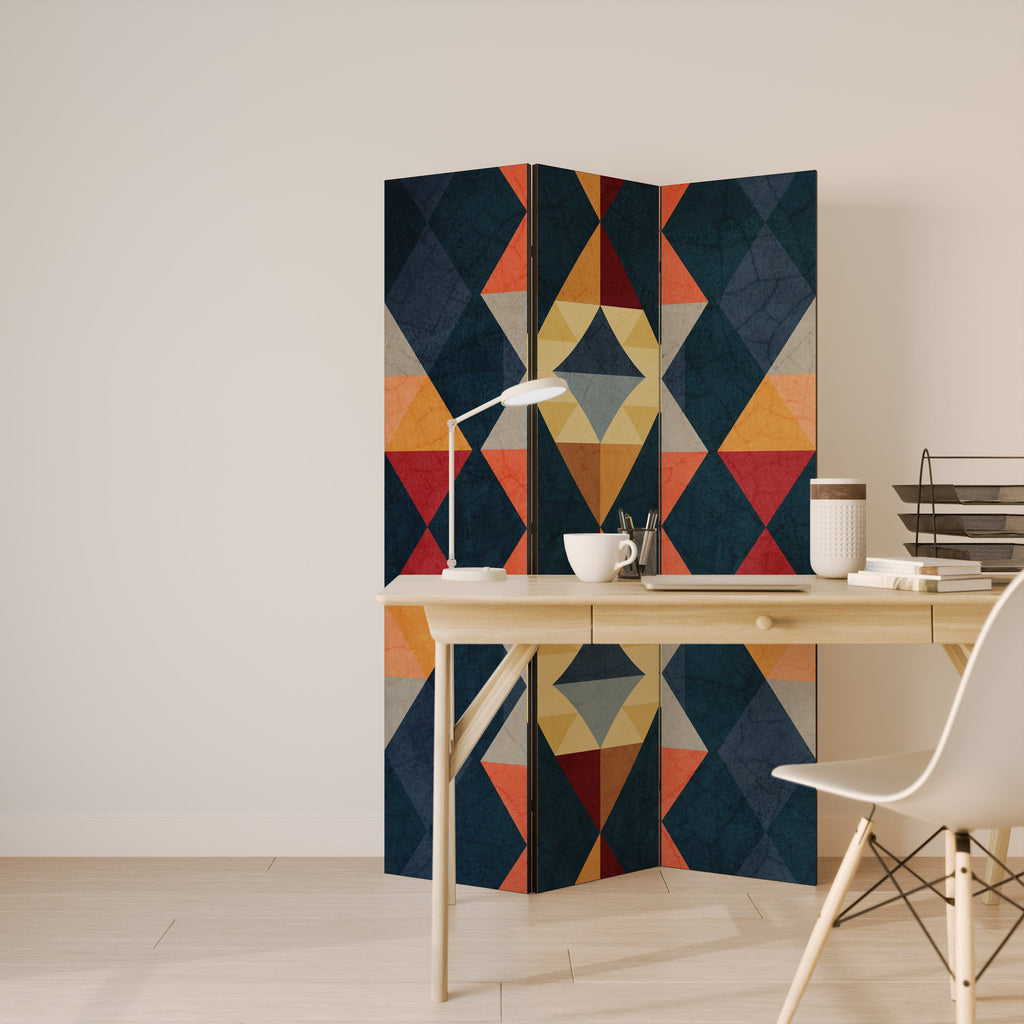 CRACKED ILLUSION Biombo Decorativo de 3 Painéis