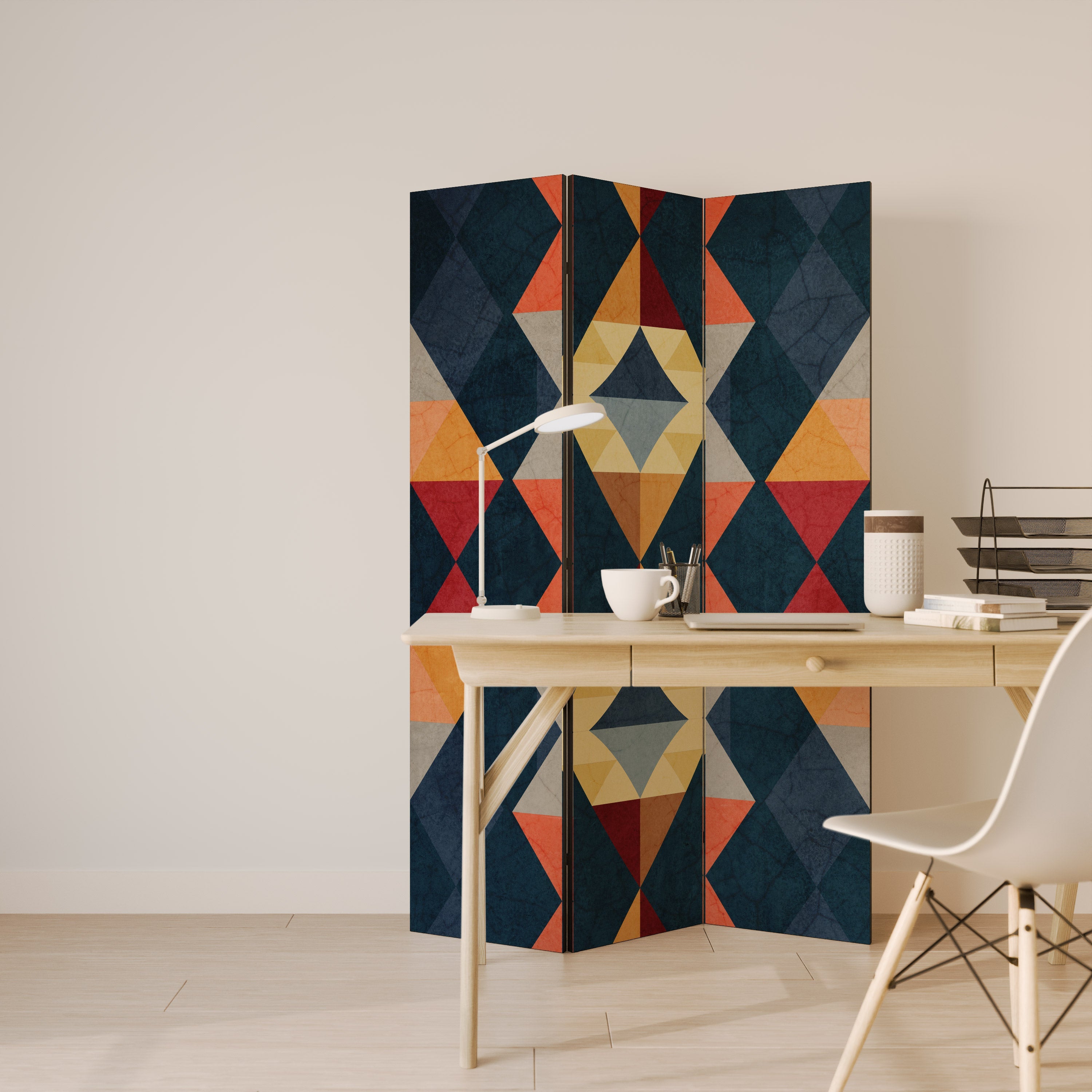 CRACKED ILLUSION Biombo Decorativo de 3 Painéis