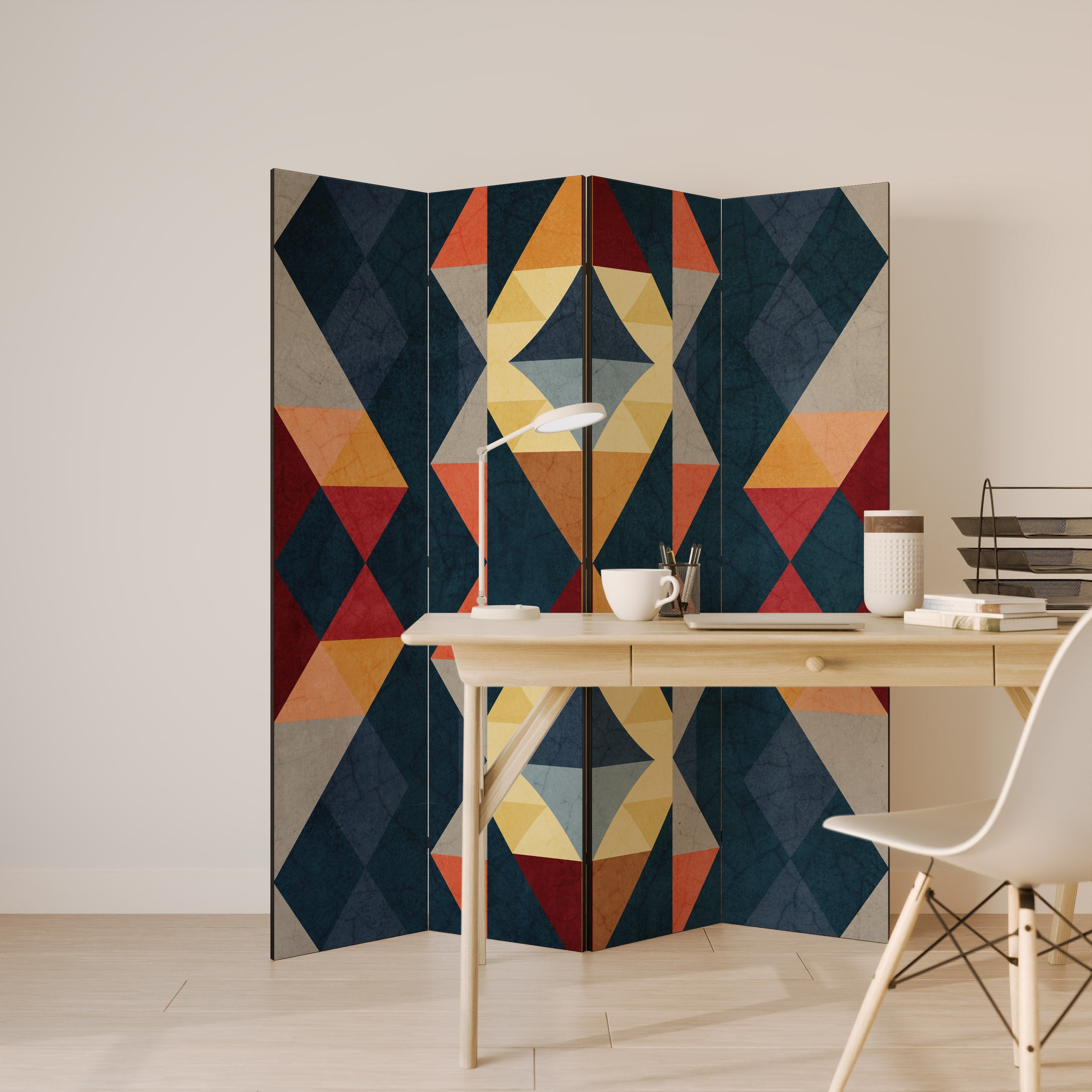 CRACKED ILLUSION Biombo Decorativo de 4 Painéis