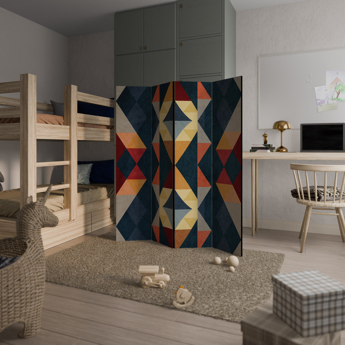 CRACKED ILLUSION 4-Panel Room Divider
