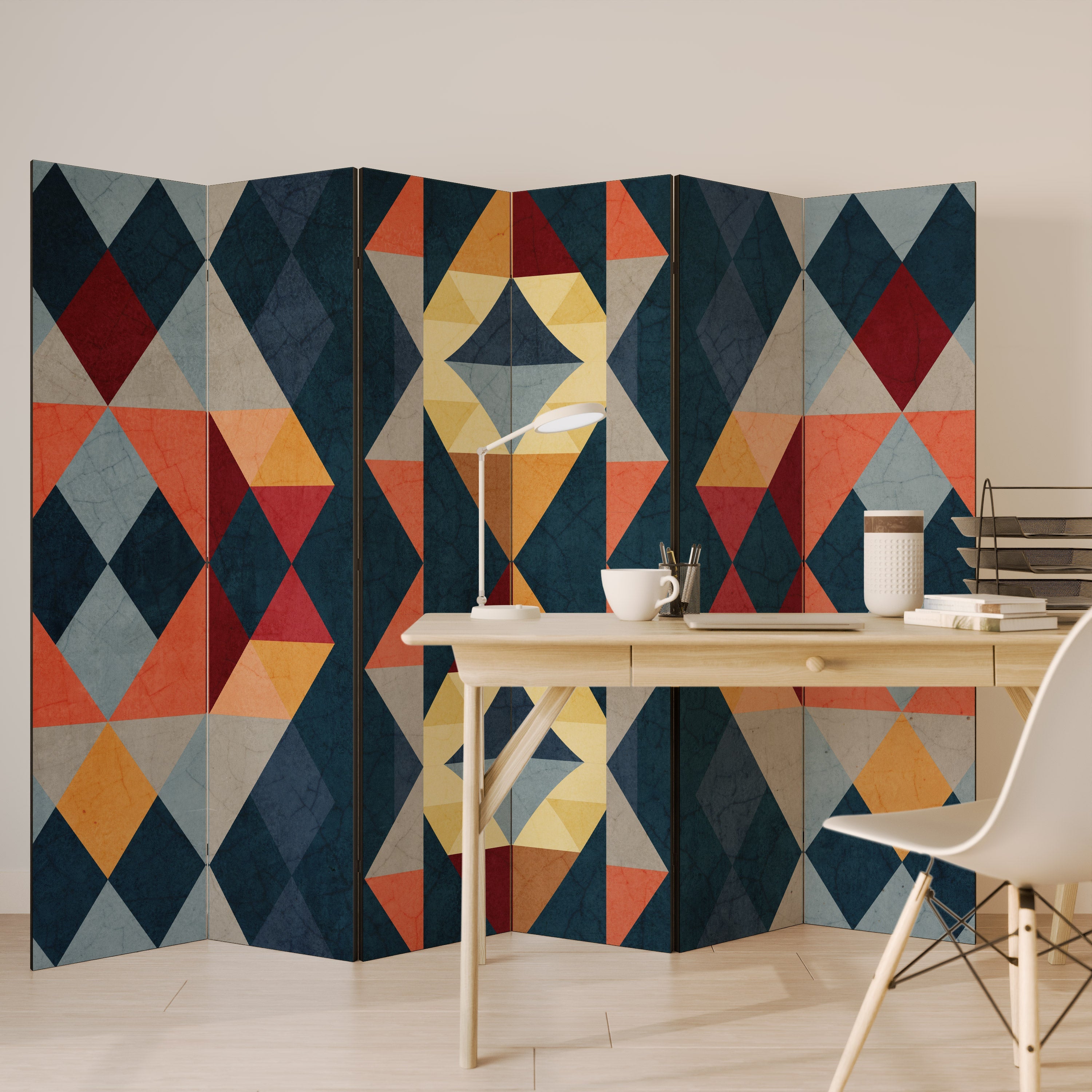 CRACKED ILLUSION Biombo Decorativo de 6 Painéis