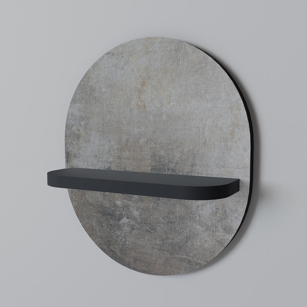 CONCRETE WALL Prateleira Oval Decorativa em Acabamento Preto