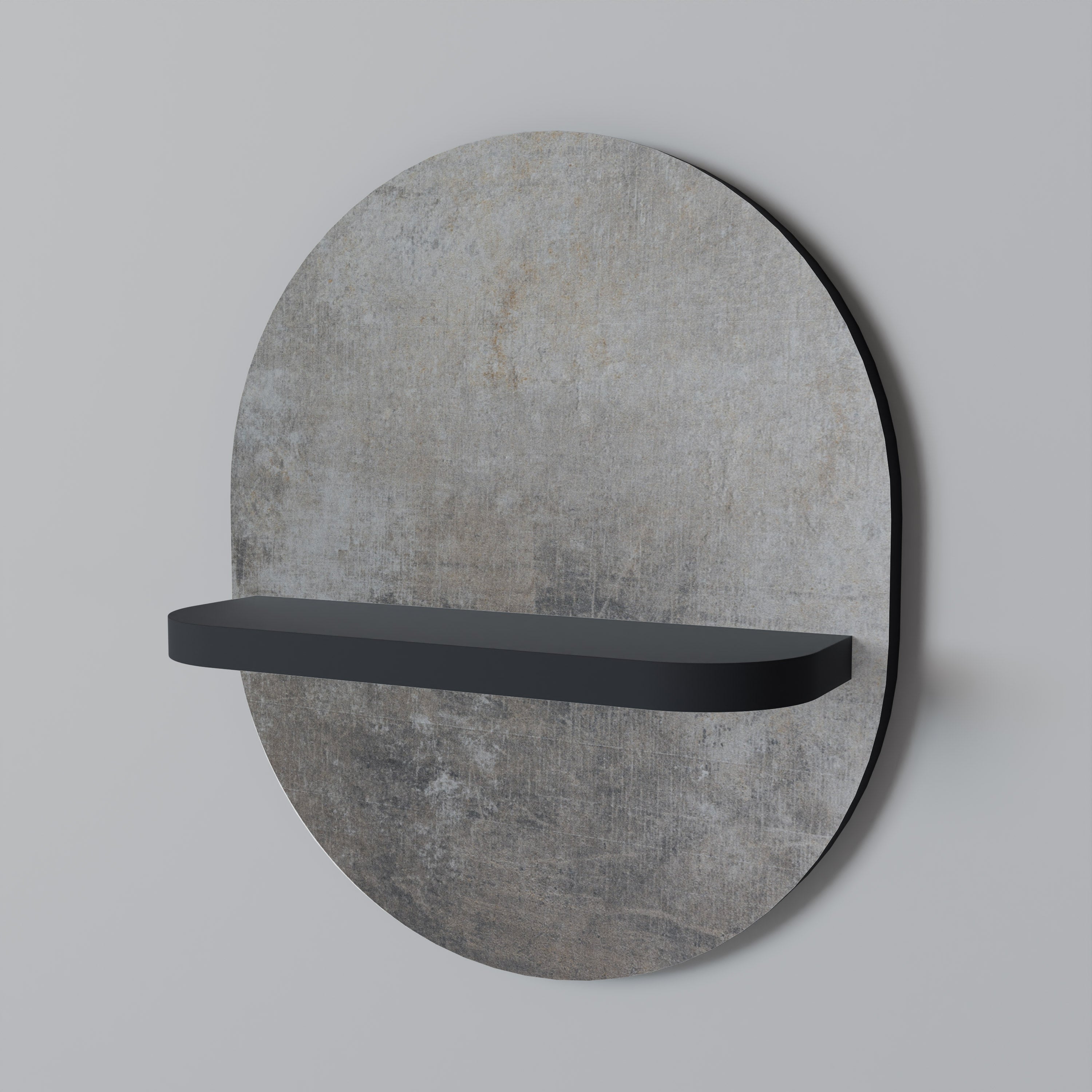 CONCRETE WALL Prateleira Oval Decorativa em Acabamento Preto