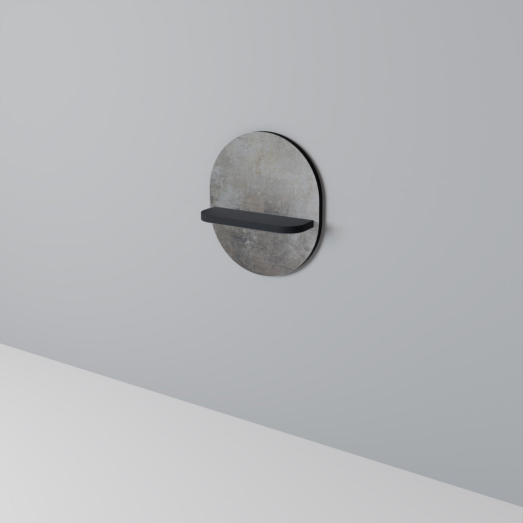 CONCRETE WALL Prateleira Oval Decorativa em Acabamento Preto