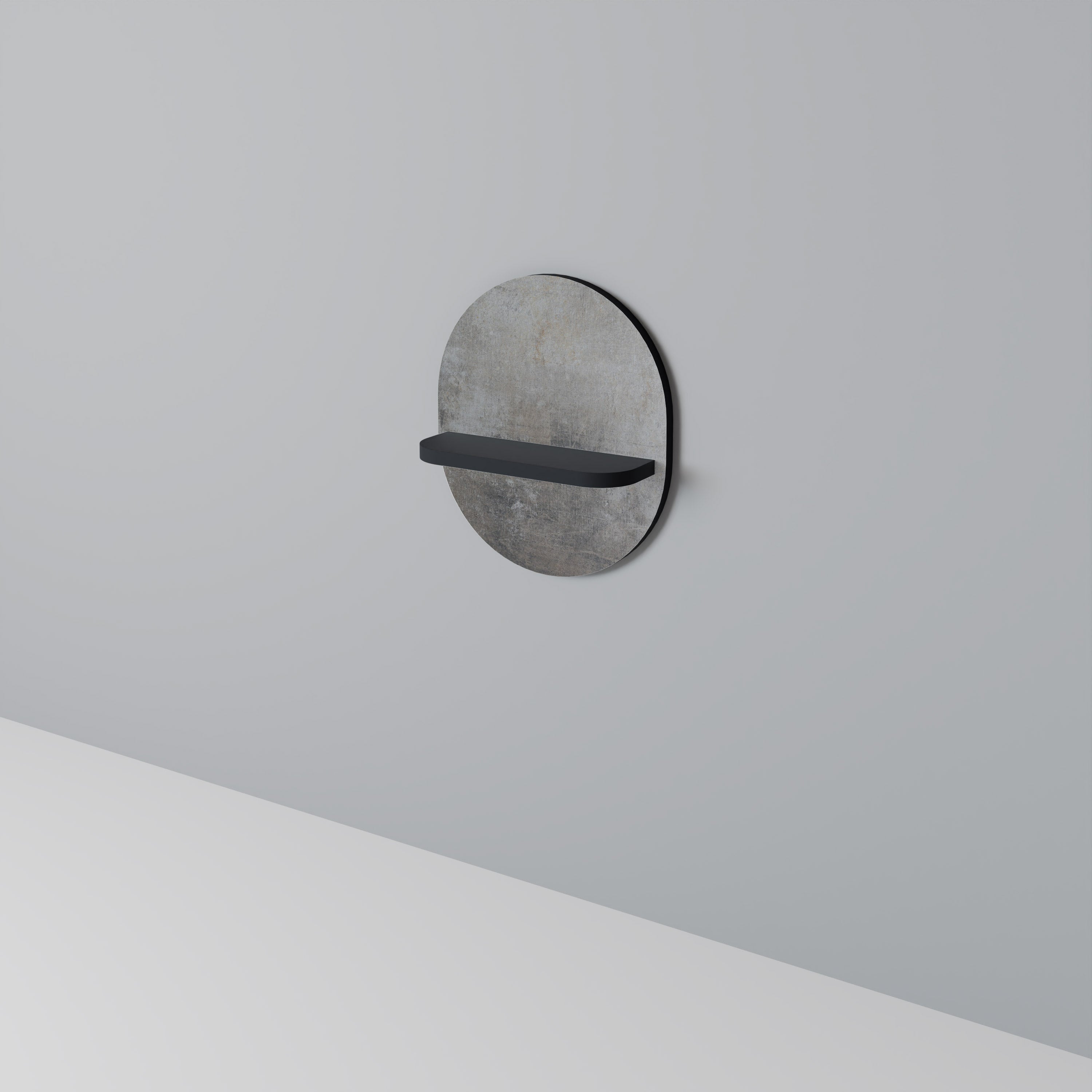 CONCRETE WALL Prateleira Oval Decorativa em Acabamento Preto