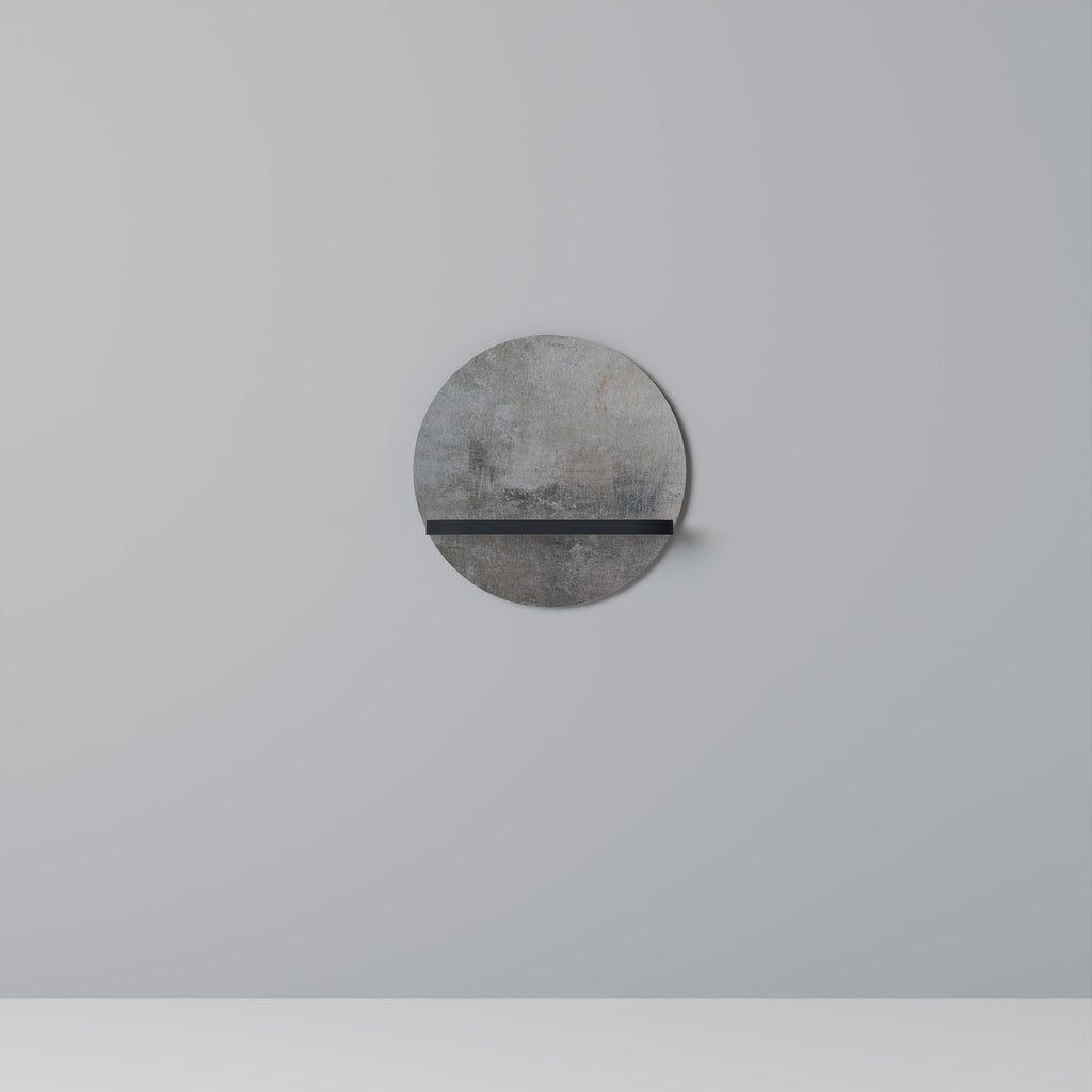 CONCRETE WALL Prateleira Redonda Decorativa em Acabamento Preto