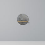 CONCRETE WALL Round Art Shelf In Oak Effect